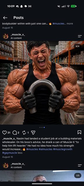 A hyper-muscular bodybuilder with extreme vascularity and muscle definition bends a thick metal pipe in a warehouse setting.